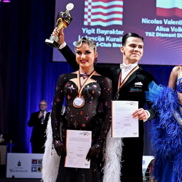 2. Platz - Deutsche Vizemeister Jugend A Standard 2025: Yigit Bayraktar und Lukrecija Kuraite // Foto: Sophia Schlücker