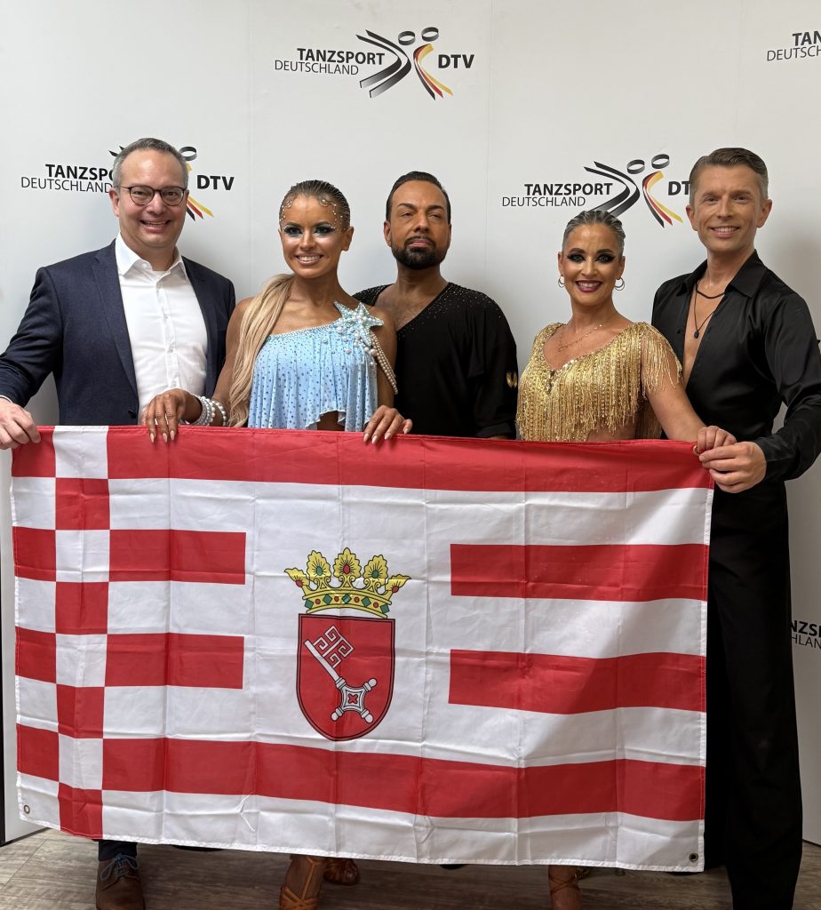 DM Senioren II Latein 2026: Gerrit Wolkowski & Daria Bedulina sowie Dennis Kampen & Melanie Nouri, GGC-Bremen // Foto: Lars Bankert
